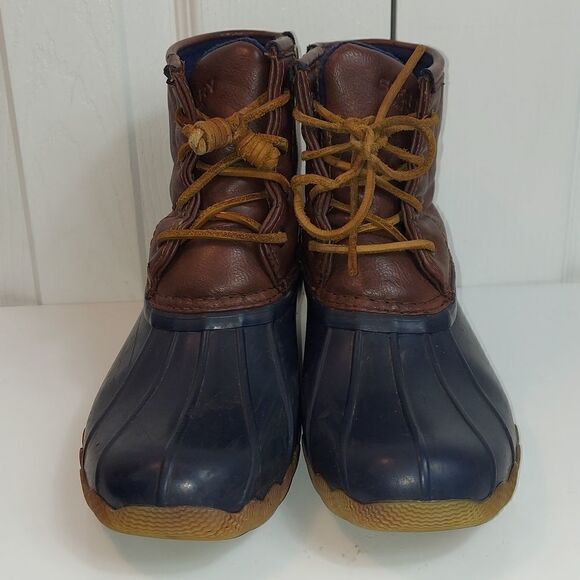 Sperry Saltwater Duckboots Navy Blue Sz 3 - Picture 2 of 9